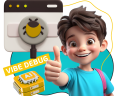 Тестирование & Vibe Debug. Охотники за багами - КИБЕРшкола программирования для детей, компьютерные курсы для школьников, начинающих и подростков - KIBERone г. Анапа
