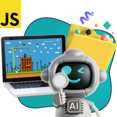 Язык программирования JavaScript + AI. Проектное обучение + геймификация + AI-помощники - КИБЕРшкола программирования для детей, компьютерные курсы для школьников, начинающих и подростков - KIBERone г. Анапа